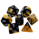 Chessex 7-Die Polyhedral Set -  Gemini (Black-Gold w/silver)