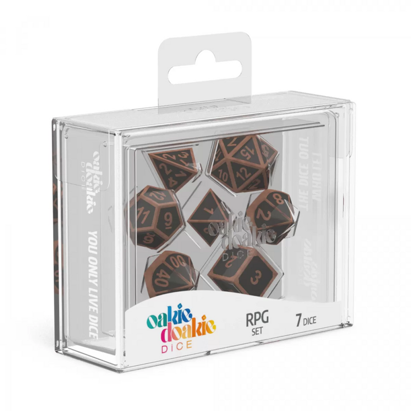 Oakie Doakie Dice RPG Set Metal Dice - Steampunk