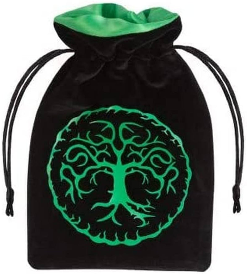 Q Workshop - Forest Black & Green Velour Dice Bag