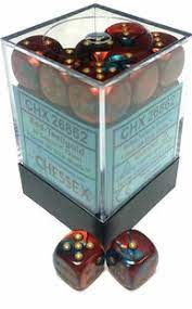 Chessex - Gemini 12mm d6(36 Dice) Purple-Red/Gold