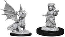 D&D Miniature Figurine - Silver Dragon Wyrmling & Halfling Dragon Friend