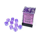 Chessex - Gemini 12mm d6(36 Dice) Borealis Light Purple/White Luminary
