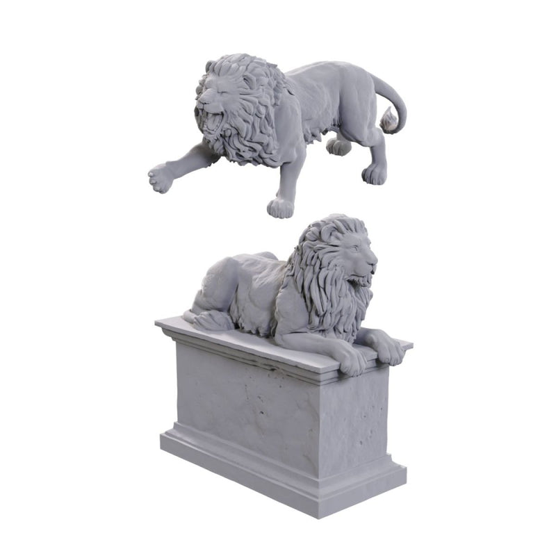WizKids Deep Cuts Unpainted Miniatures - Stone Lion/Animated Stone Lion