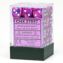 Chessex – Festive 12mm d6 Violet/white Dice Block (36 dice)