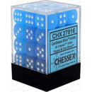 Chessex 36-Die Set - Frosted - Caribbean Blue / White 12mm