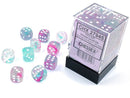 Chessex – Nebula 12mm d6 Wisteria/white Luminary Dice Block (36 dice)
