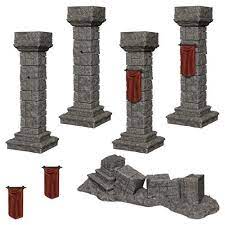 WizKids Deep Cuts Unpainted Miniatures Pillars and Banners