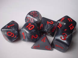 Velvet Black w/red Classic Polyhedral 7-Die Set