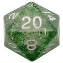 Metallic Dice Games: 35mm Mega D20 - Ethereal Green with White